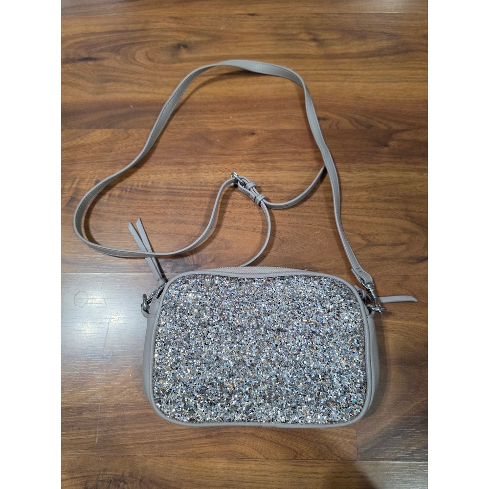 Excellent Old Navy Crossbody Bag Silver Glitter Sparkle Adjustable Strap